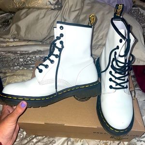 Dr. Martens AirWair Boots, Womens, Size 8, White